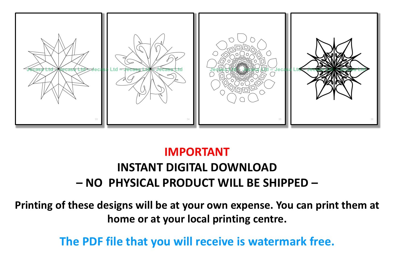 100 Geometric Mandala Coloring Pages | PDF | Digital File | Series GM2025 Vol. 11 product image (7)