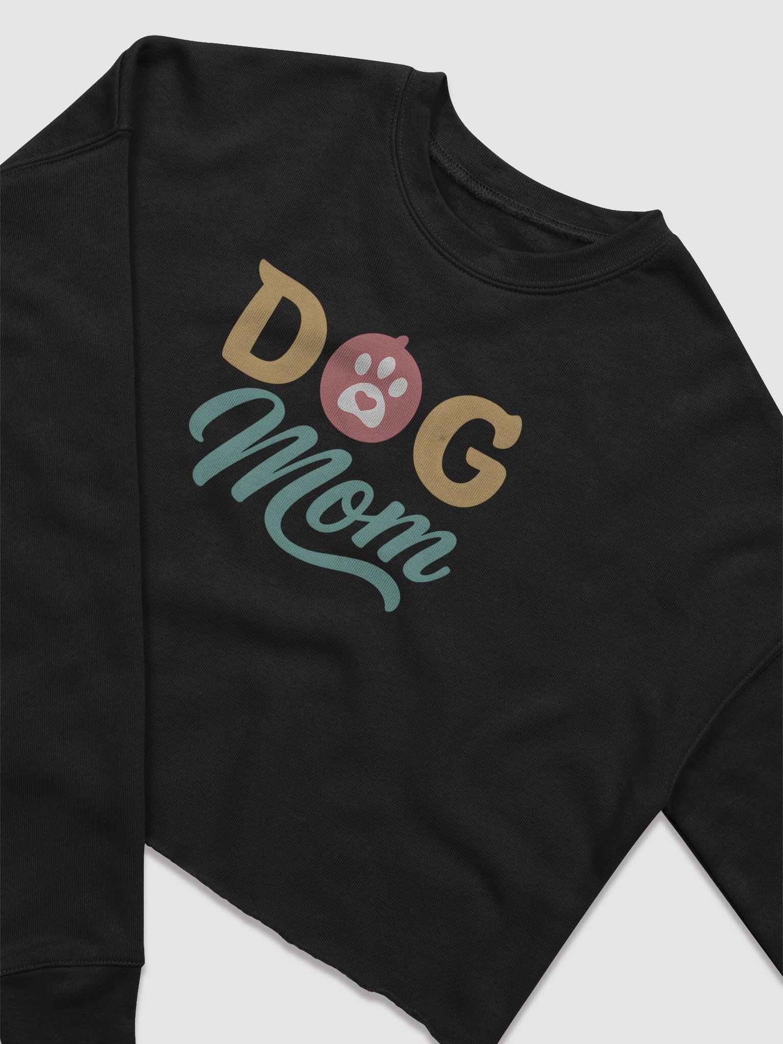 Dog Mom Crop Top | Bold Paw Print Heart Tee | Cute Gift for Dog-Loving Moms product image (2)