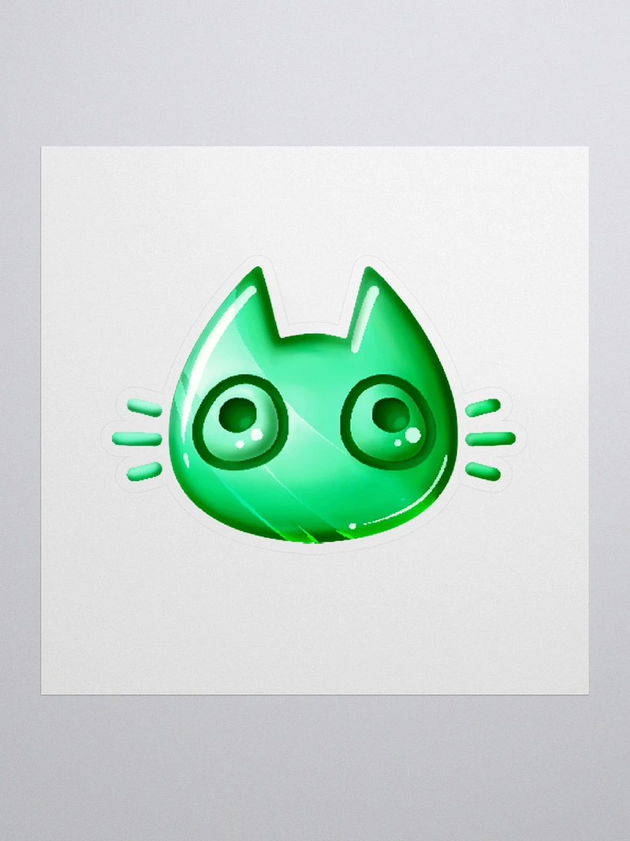 Green Cat Face Sticker product image (2)