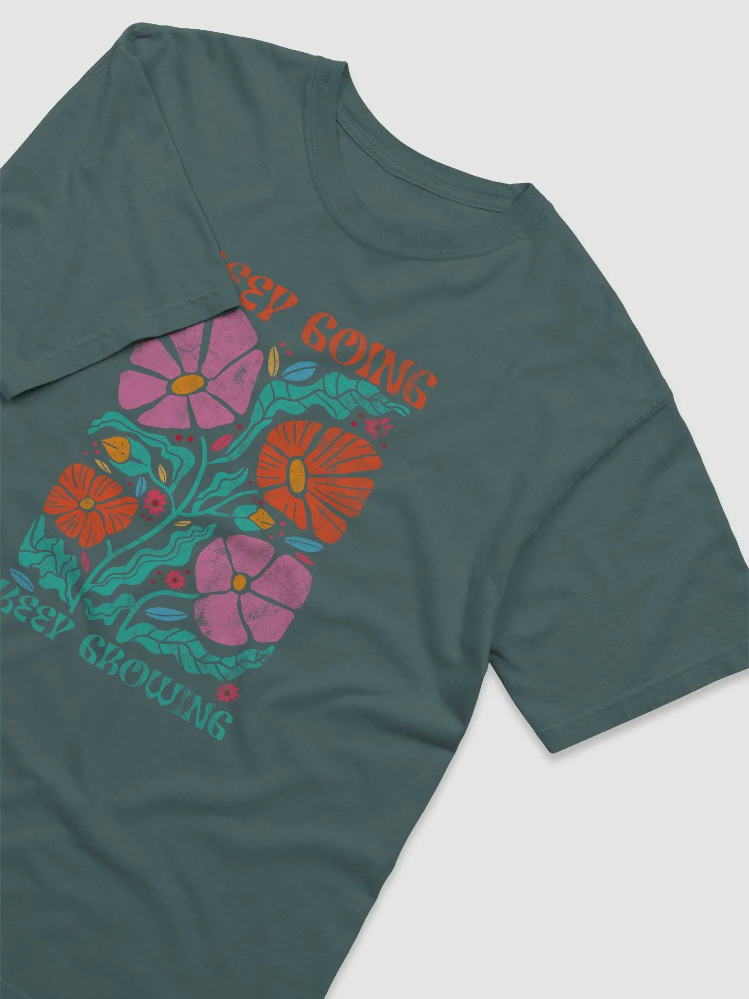Keep Going Keep Growing Boho Retro Disco Flowers | Aesthetic, Hippie, Psychedelic & Motivational Tees product image (5)