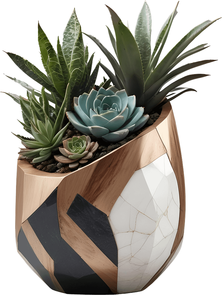 Earthly Symphony – Boho Chic Pot with Plant PNG product image (1)