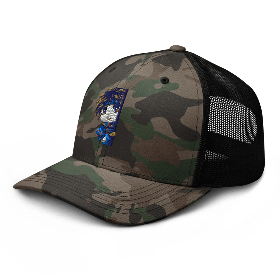 Curious Peek Camouflage Trucker Hat product image (6)