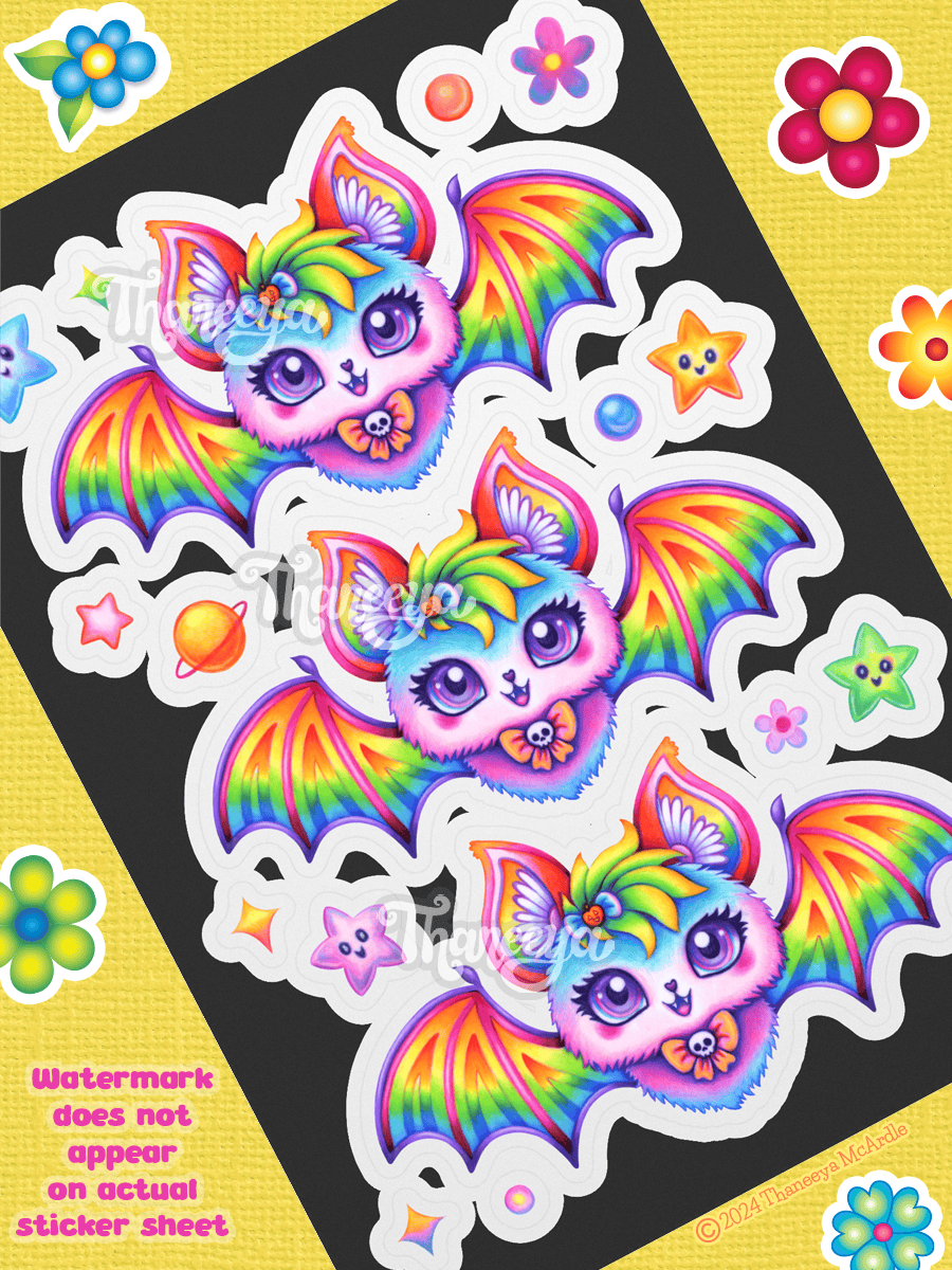 Rainbow Cat-Bat Sticker Sheet product image (1)
