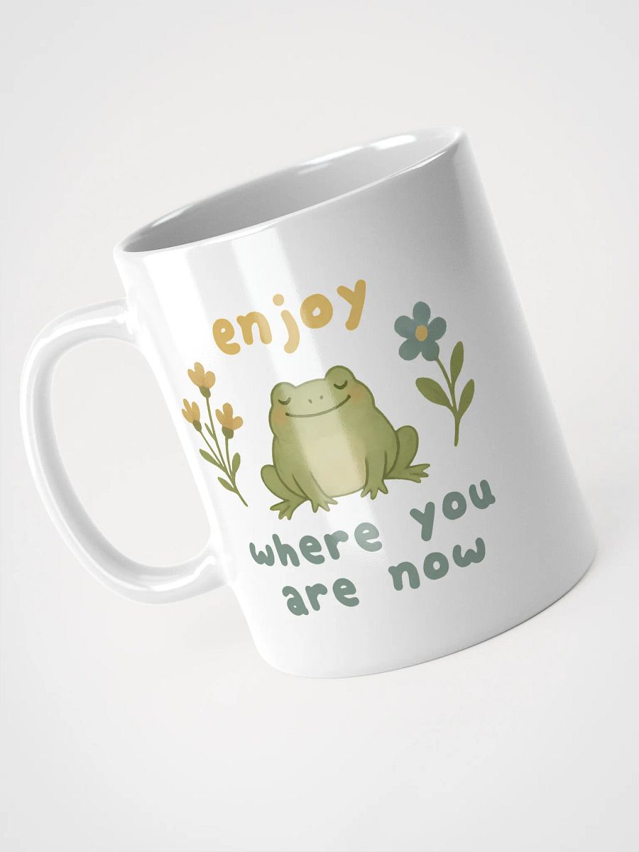 Enjoy Where You Are Now Frog Mug – Cute Frogcore Positivity Coffee Cup product image (3)