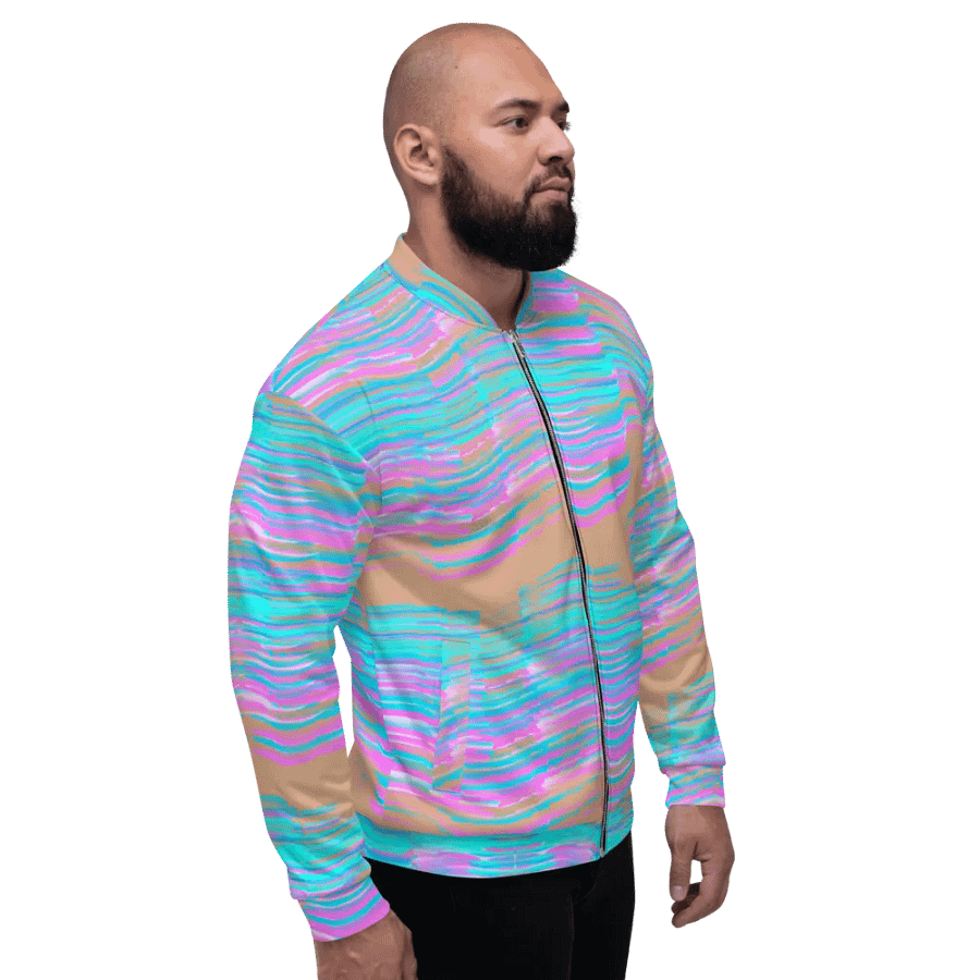 Northern Sky Pink and Blue Bomber Jacket product image (5)