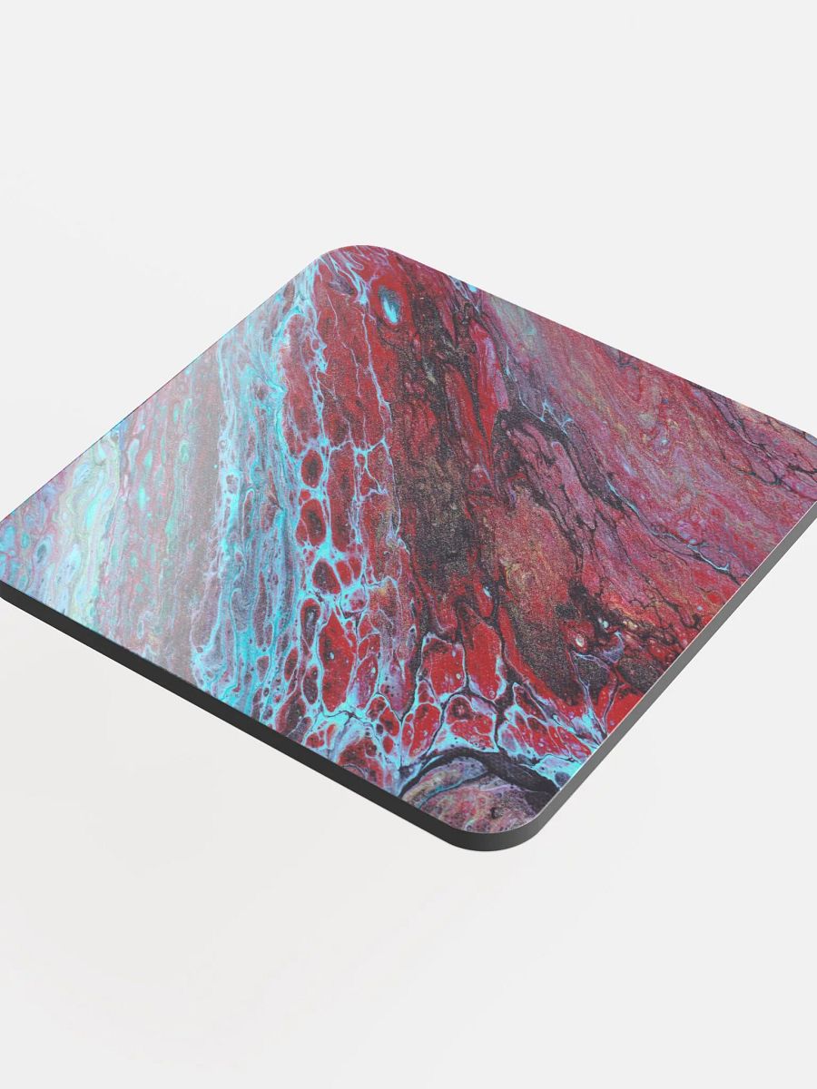 Acrylic Pour 'Crimson Tides' - Coasters, Set of 4 product image (4)