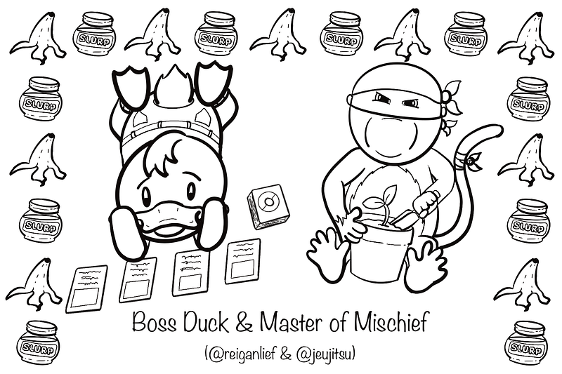Reigan & Jeuji Colouring Page