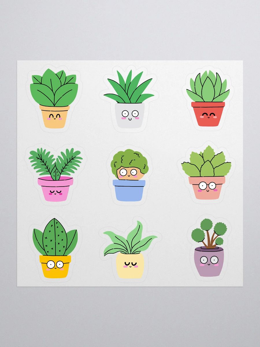 Kiss-Cut Kawaii Plant Stickers Pack – Cute and Colorful Plant Pot Stickers for DIY Crafts, Notebooks, and Laptops product image (1)