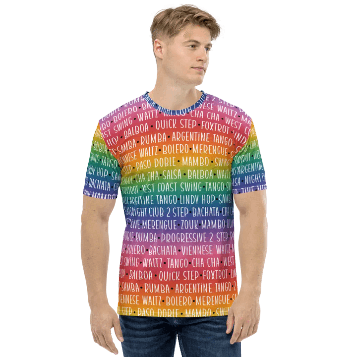 Men's Ballroom Dance Crew Neck T-shirt Rainbow product image (1)