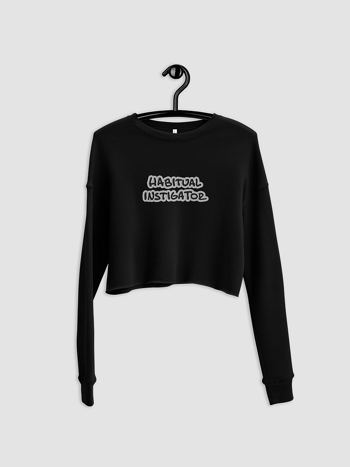 HABITUAL INSTIGATOR (bubble design) embroidered Fleece Crop Sweatshirt product image (1)