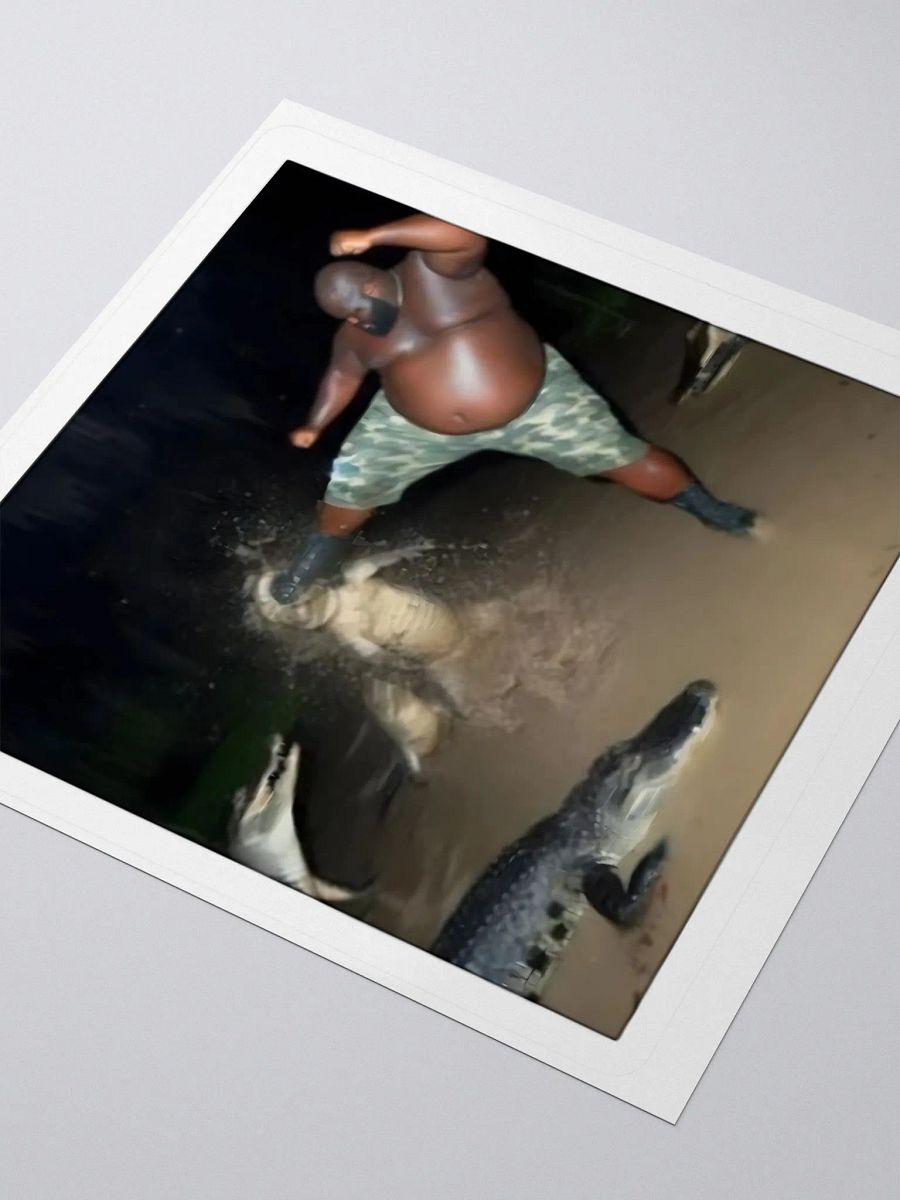 Man Kicking Alligator Sticker product image (3)