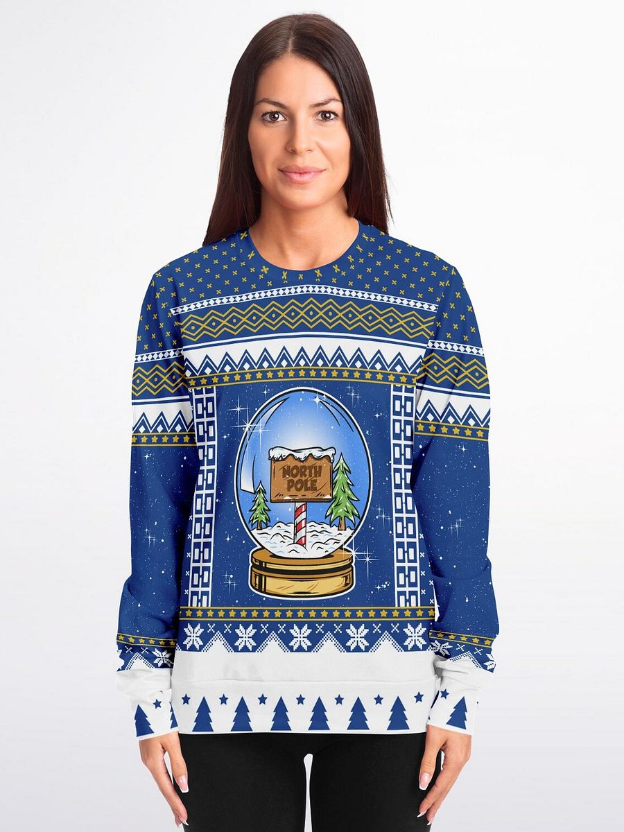 Festive North Pole Snow Globe Ugly Christmas Sweatshirt - Cozy Holiday Apparel product image (3)