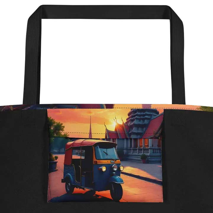 Tuk-Tuk at Sunset Near Thai Temple Tote bag. product image (2)