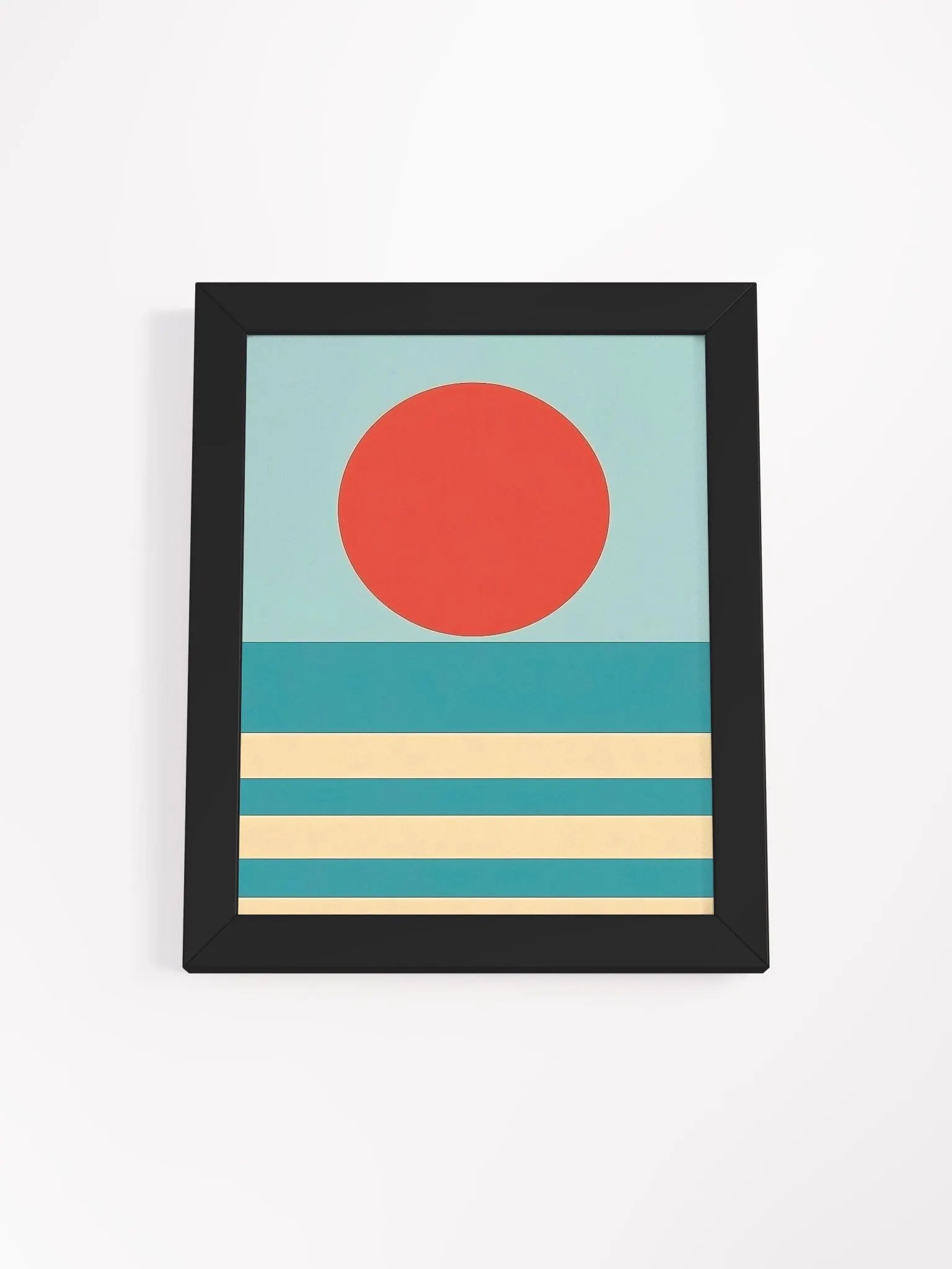 Framed Poster of a Red Sun and Stripes product image (11)