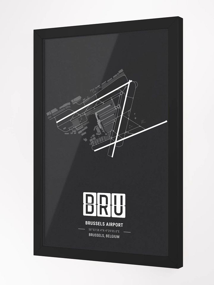 Framed Airport BRU Premium Map On Matt Paper product image (2)