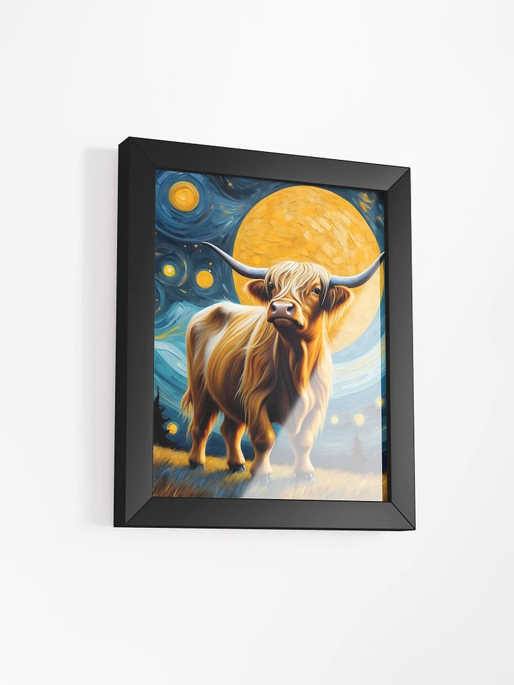 Highland Cow Wall Art Painting Framed Matte Poster : Fantasy Art product image (1)