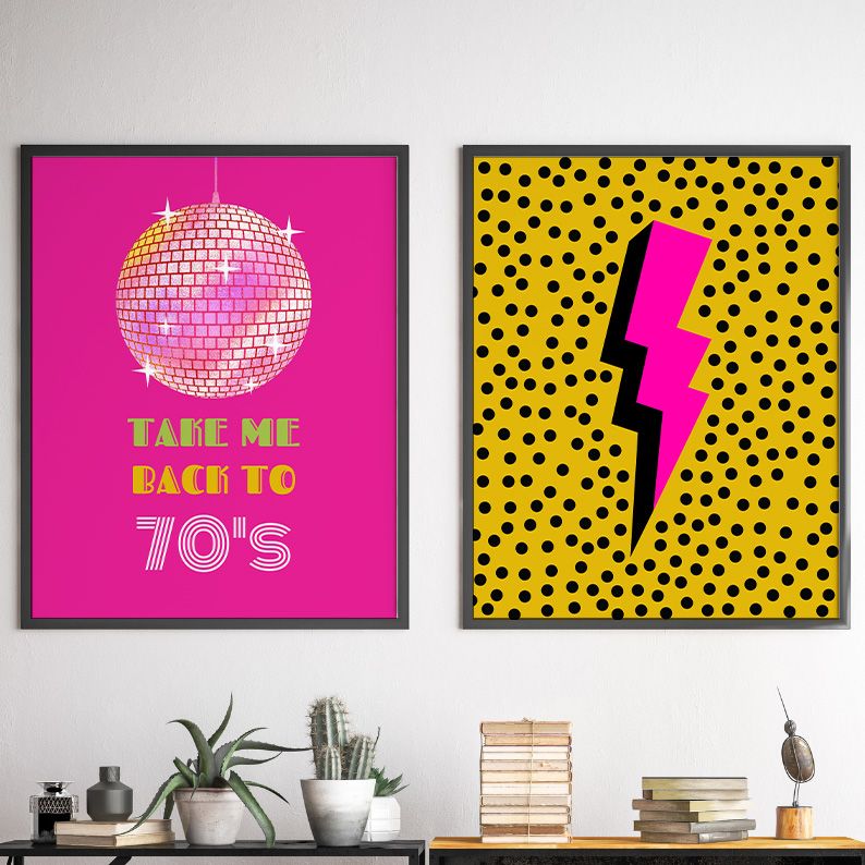 Disco Ball Retro Gallery Wall Set of 8 DIGITAL Prints product image (4)
