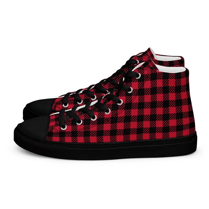 Retro Red Buffalo Plaid Women's High Tops product image (1)