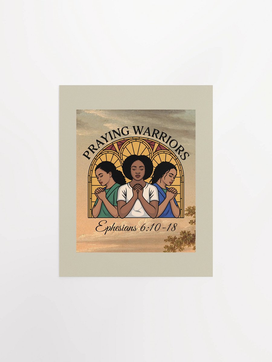 Prayer Warrior's Stained Glass Christian Paper Matte Poster- Printable product image (1)