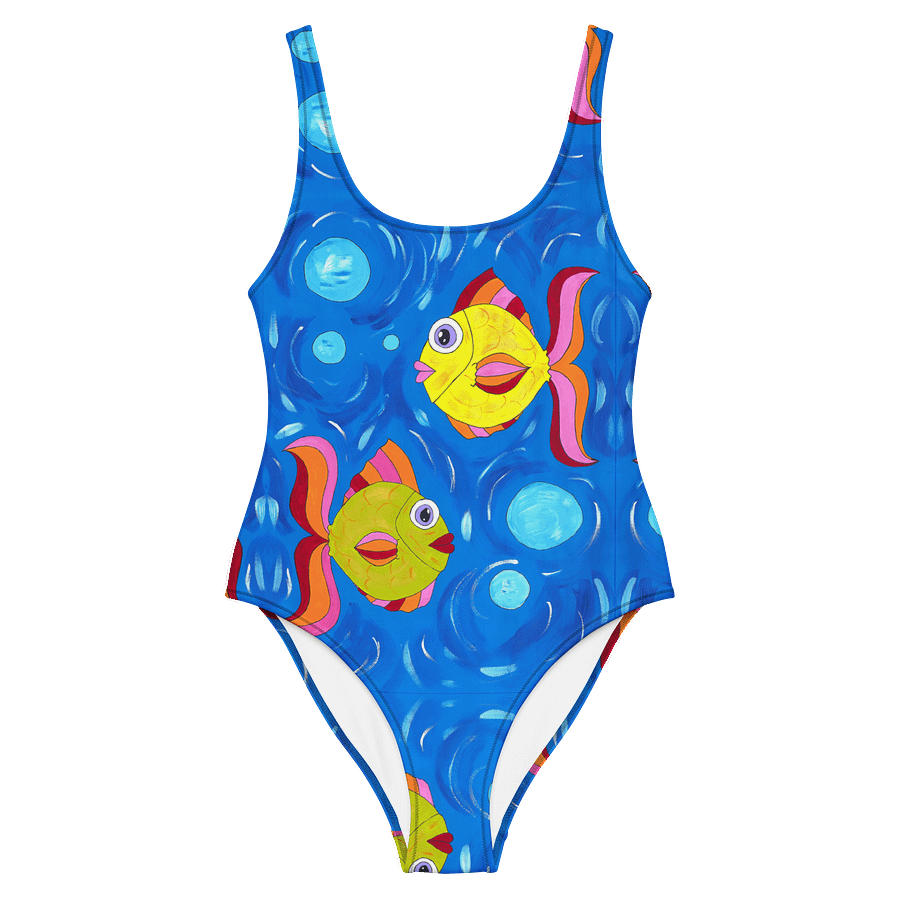 Fish style (art by Dina R.) acrylic painting picture - One-Piece Swimsuit product image (2)