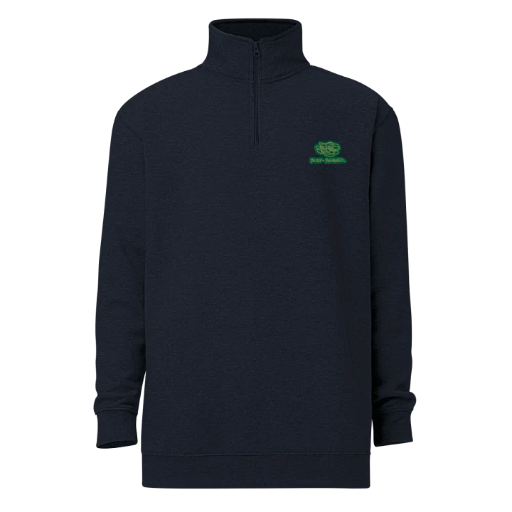 BUSY-BRAINED (moss design) embroidered quarter zip product image (12)