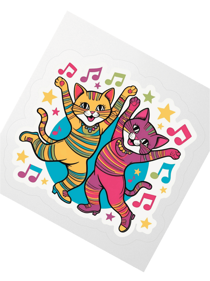 Funky Feline Dance Party Stickers product image (2)