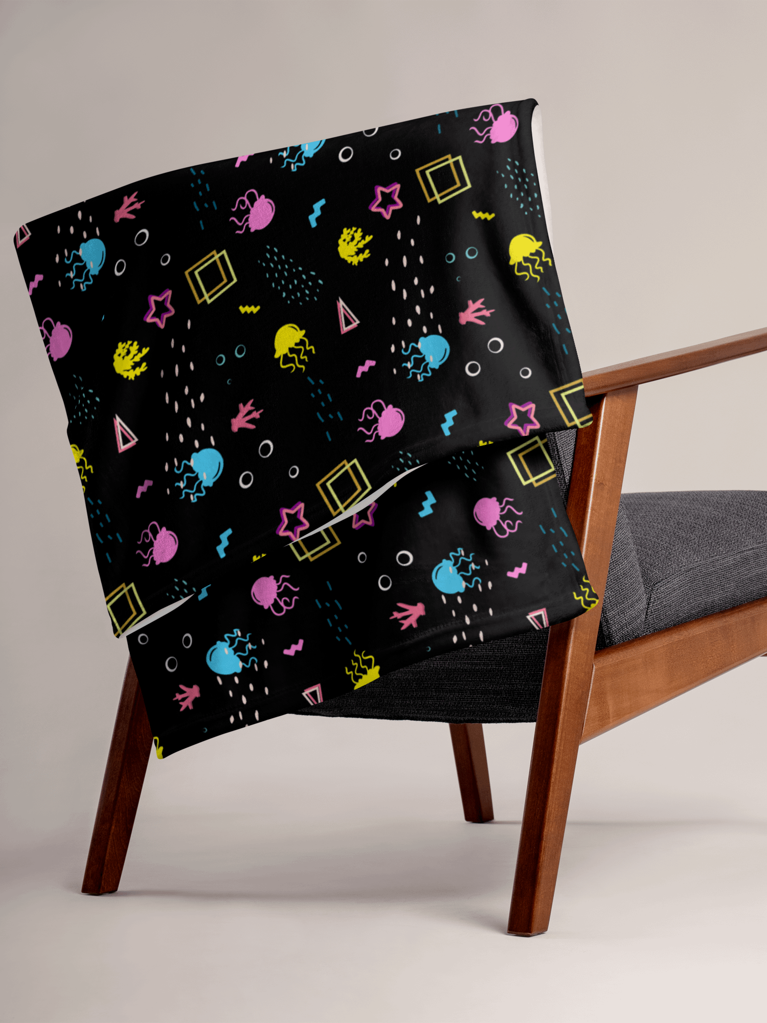 Shifty Seas dark pattern fleece throw blanket product image (1)