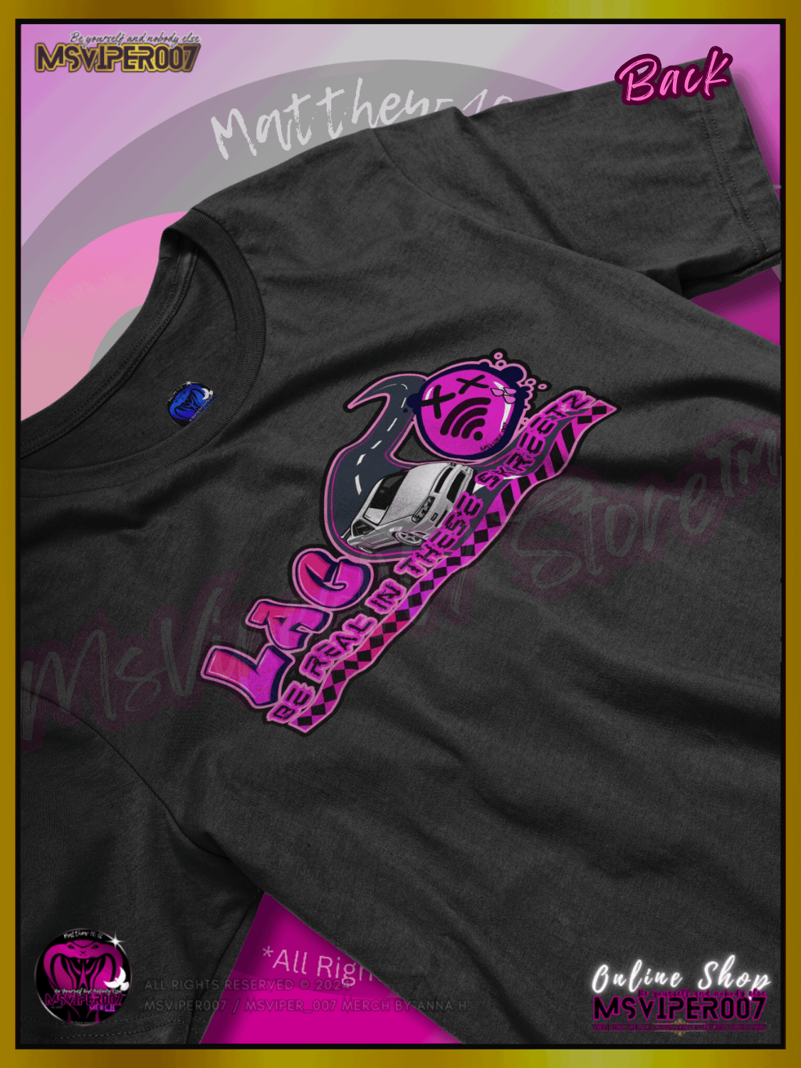 T-Shirt - MsViper007's "Lag Be Real in these Skreetz [pink]" Gaming Comfort T-shirt By Anna H. product image (3)