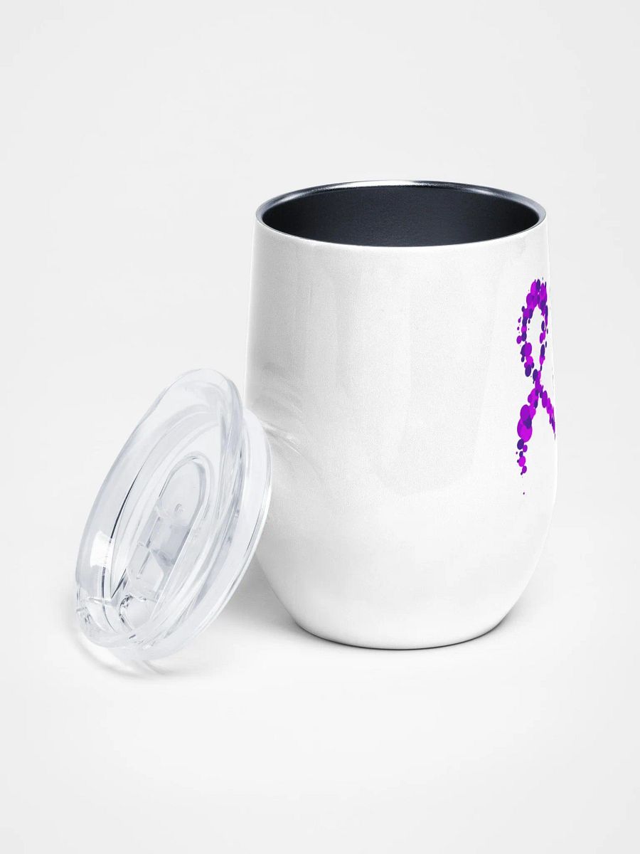 Chronic Pain Warrior Bubble Ribbon stainless steel Wine Tumbler (12oz) product image (2)