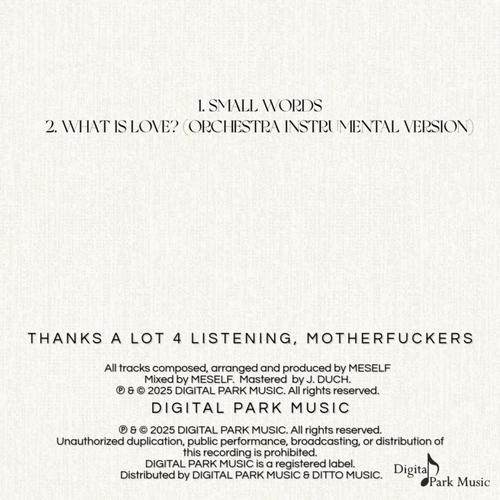 Small Words (Meself) product image (2)