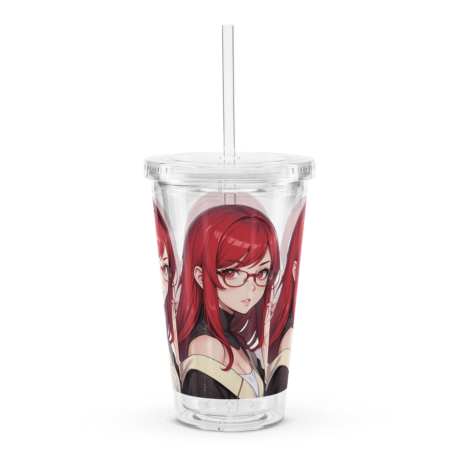 (Red WAIFU) K Clear Plastic Tumbler product image (1)
