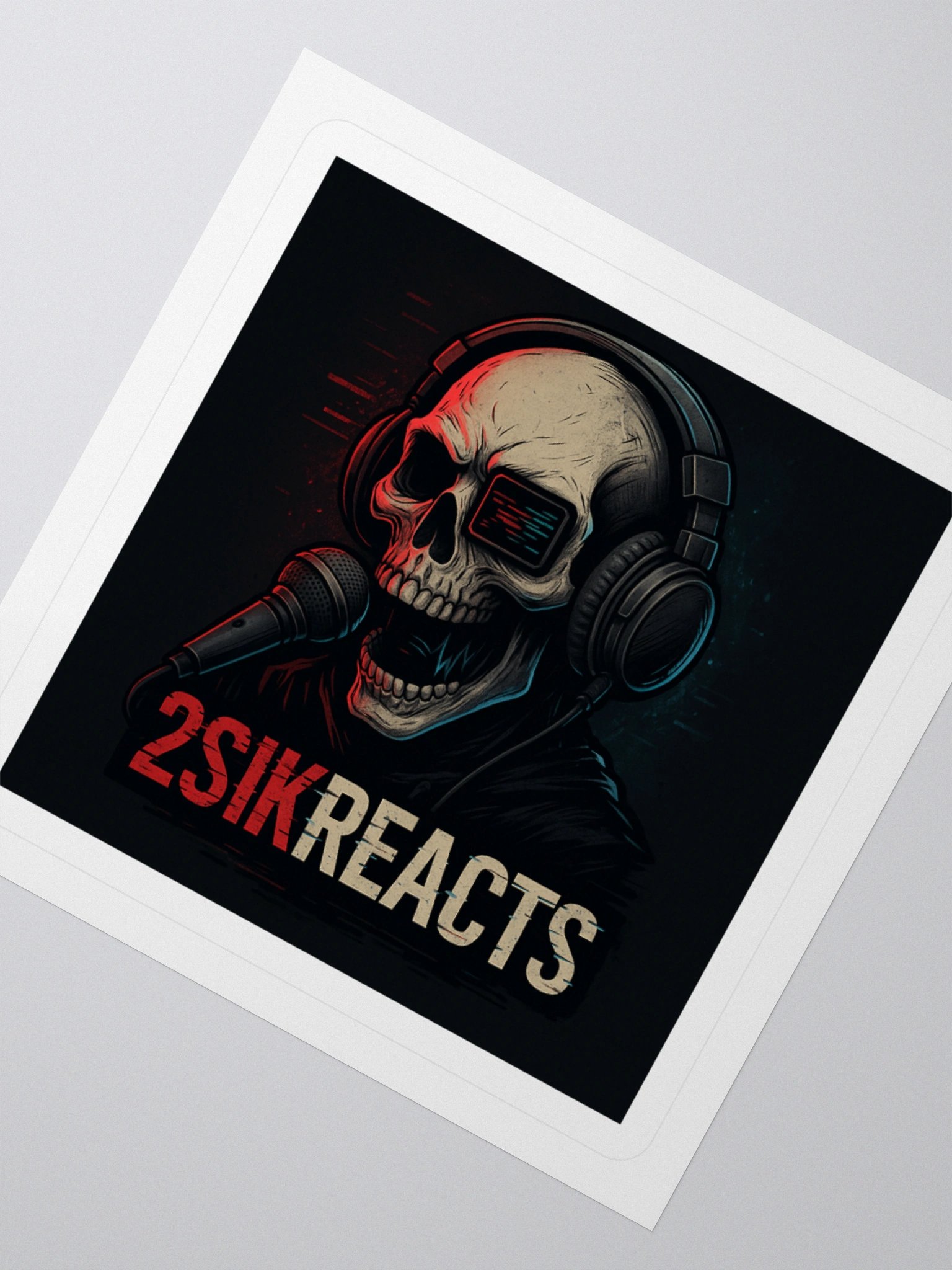 2SikReacts Logo Sticker – Skull Mic Edition product image (5)