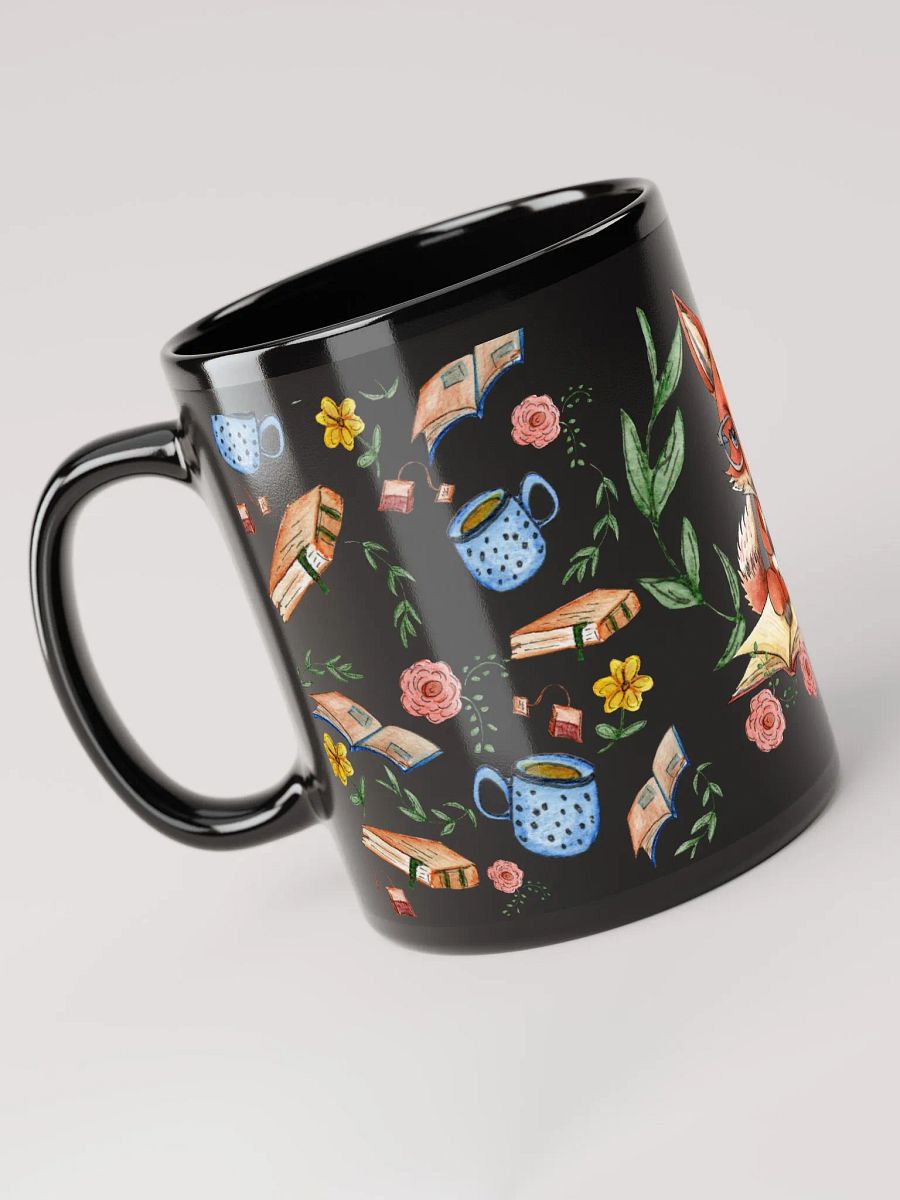 Tea Time Fox Black Mug product image (4)