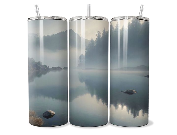 Serene Misty Lake Tumbler – 20oz Stainless Steel product image (1)
