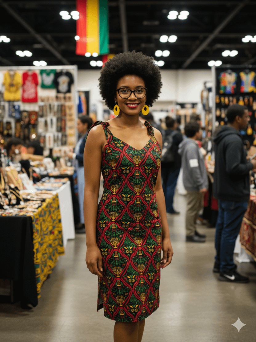 Heritage & Grace: Kwanzaa Kinara Slip Dress product image (2)
