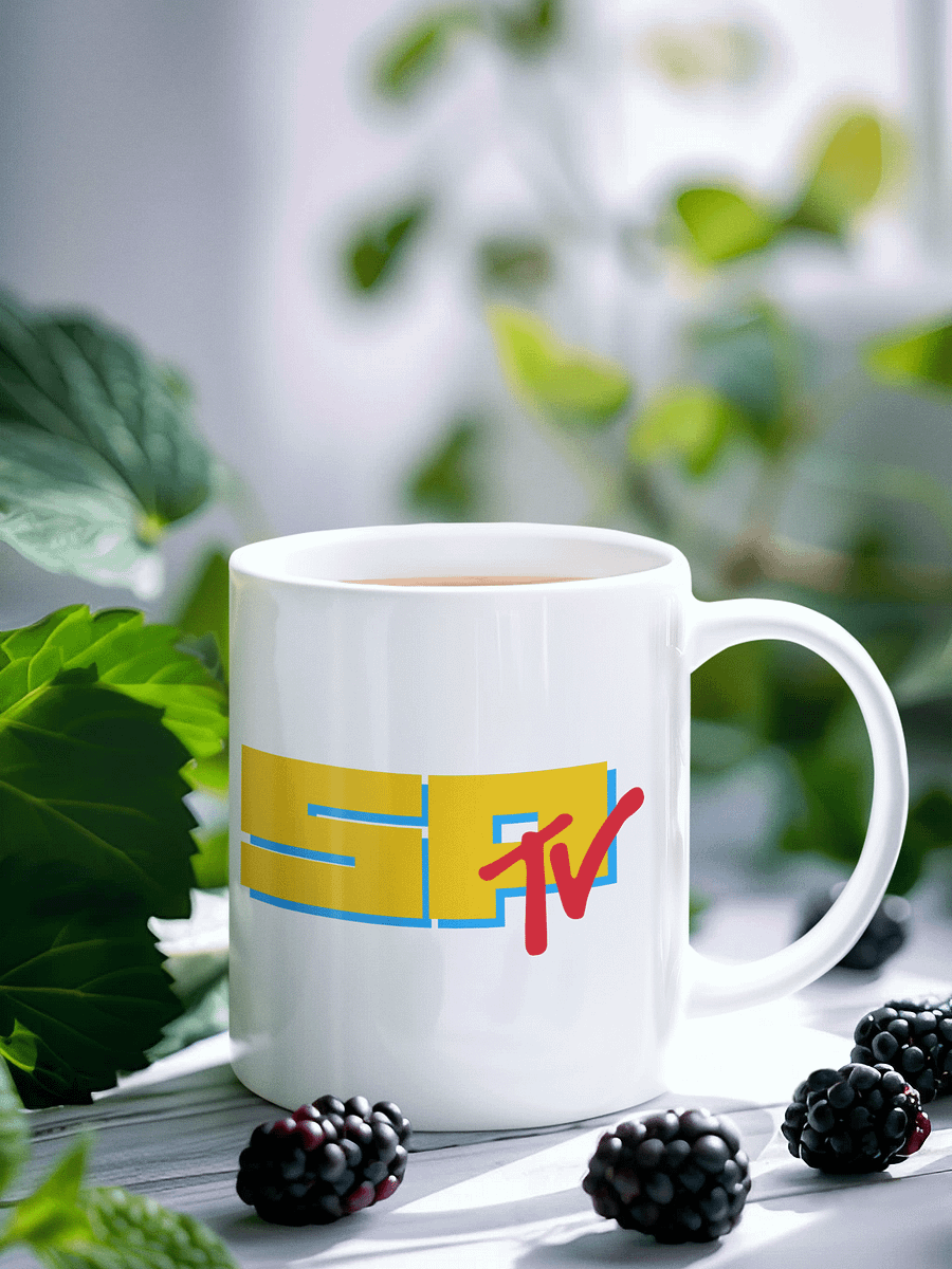 SPTV Logo White Glossy Mug product image (1)