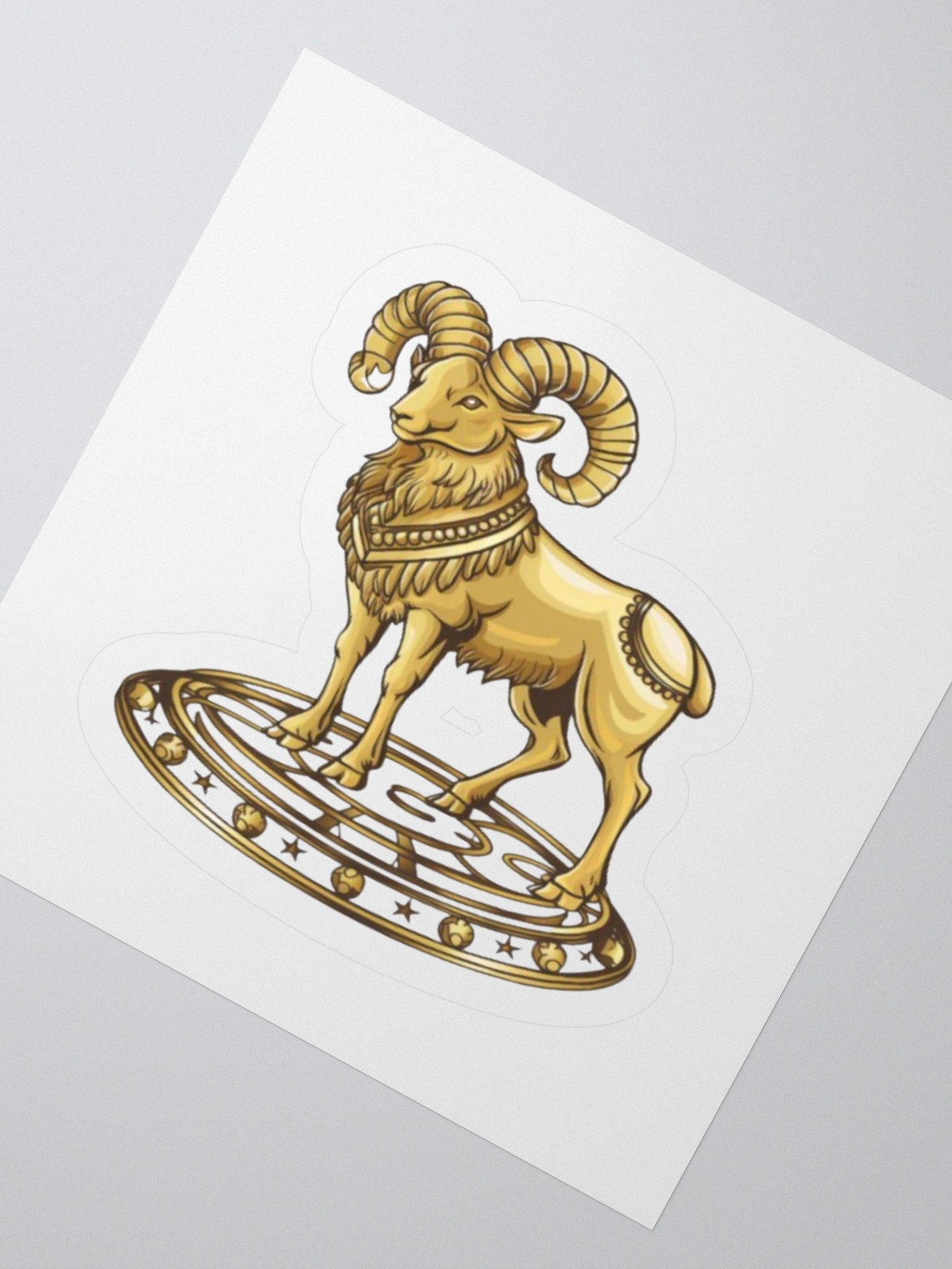 Exclusive Aries Zodiac Vinyl Sticker - Golden Ram Design | Choose Size product image (5)