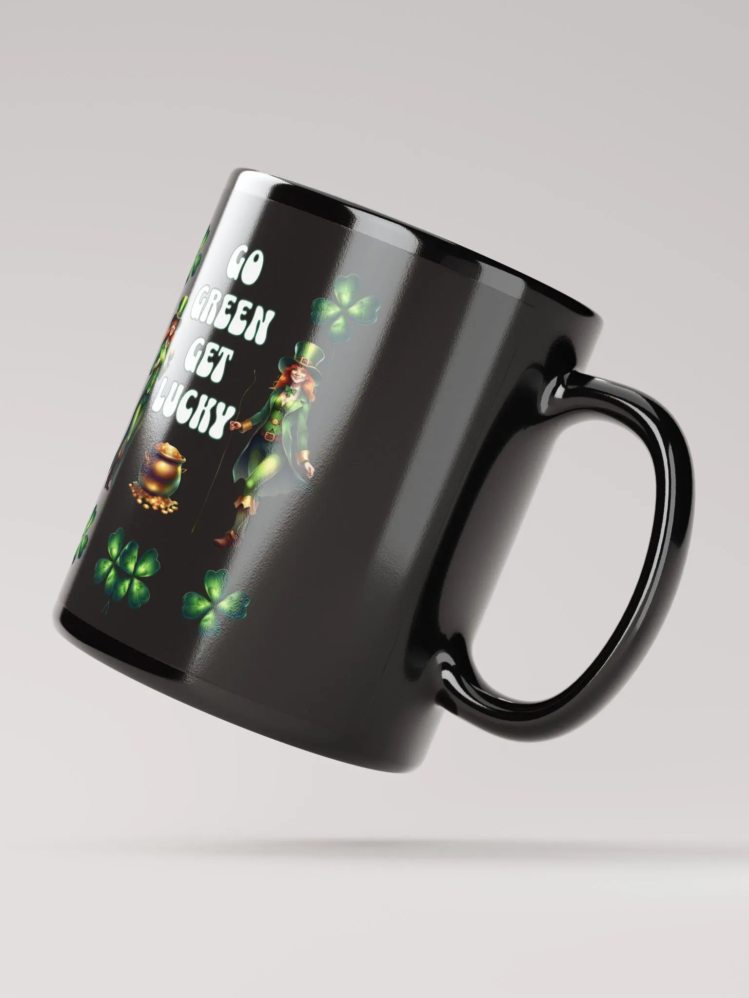 Go Green Get Lucky - St. Patrick's Day Black Mug product image (9)