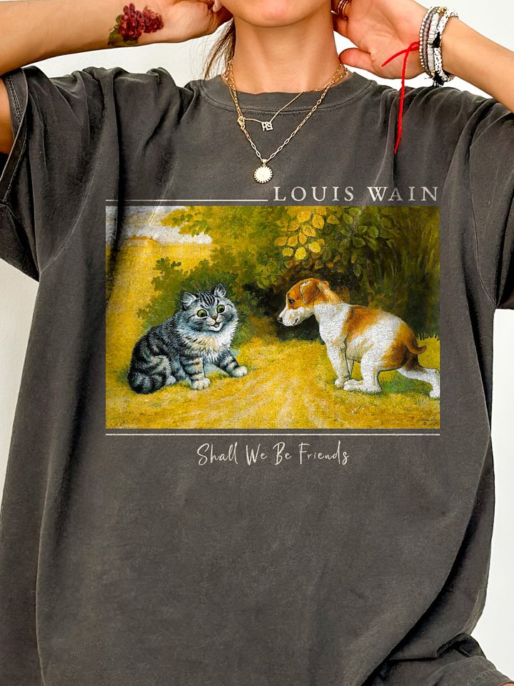Louis Wain “Shall We Be Friends” Vintage Cat and Dog Artwork product image (2)
