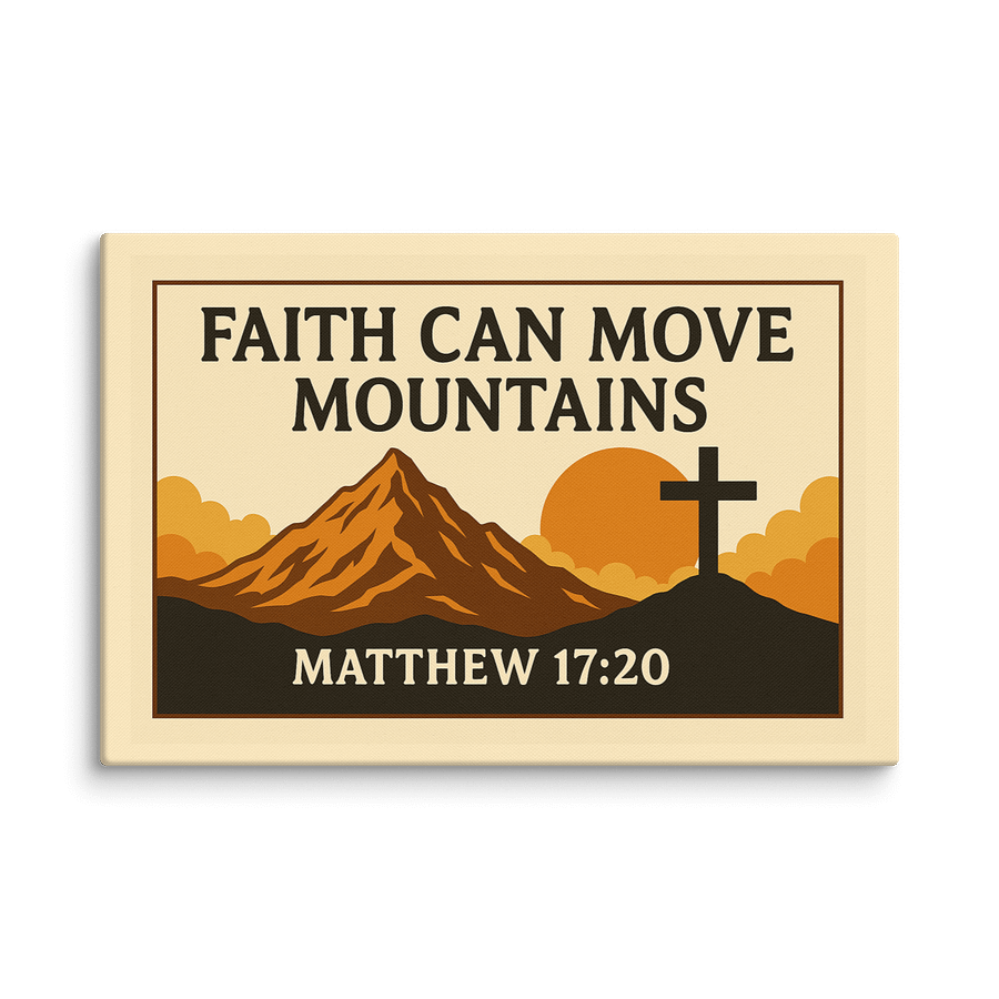 Matthew 17:20 Wall Art – Faith Can Move Mountains | Inspirational Christian Scripture Decor product image (1)