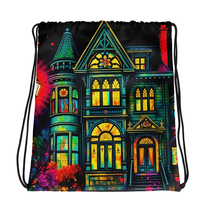 Vibrant old house Adventure Drawstring Bag product image (1)