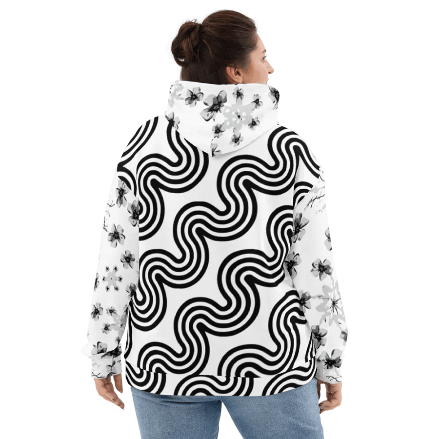 Monochrome Wave Unisex Hoodie product image (3)