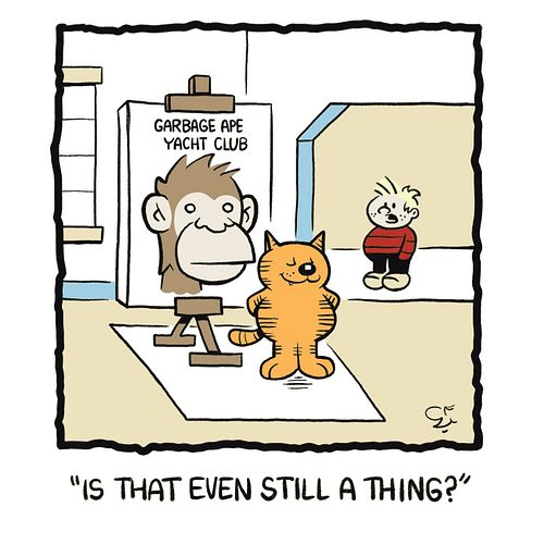 Heathcliff is always up to no good.