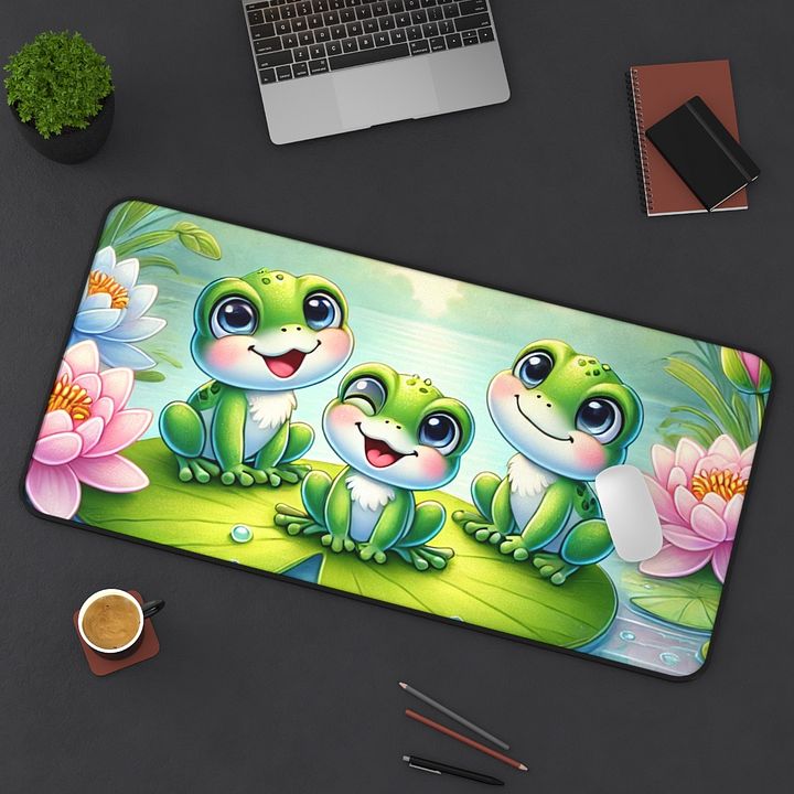 Trio Frog Mouse Pad 16” x 32” product image (1)