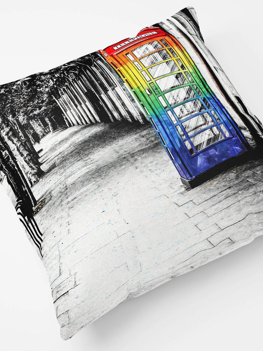 British Telephone Box - LGBTQ Pride Design Throw Pillow product image (5)