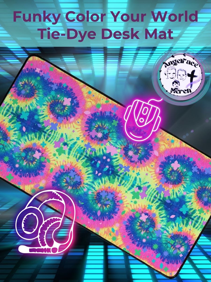 Funky Color Your World Tie-Dye Desk Mat product image (1)