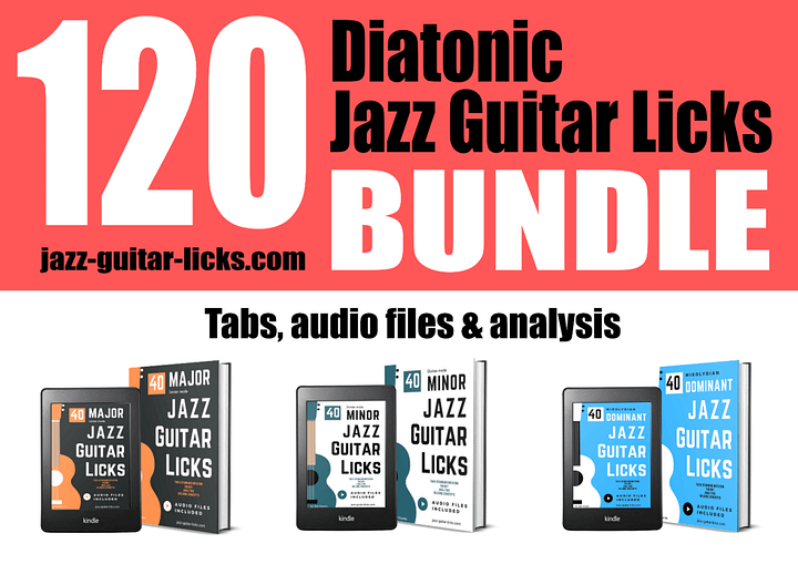 120 Easy Jazz Guitar Licks / Patterns – Complete Bundle with PDF & Audio product image (1)