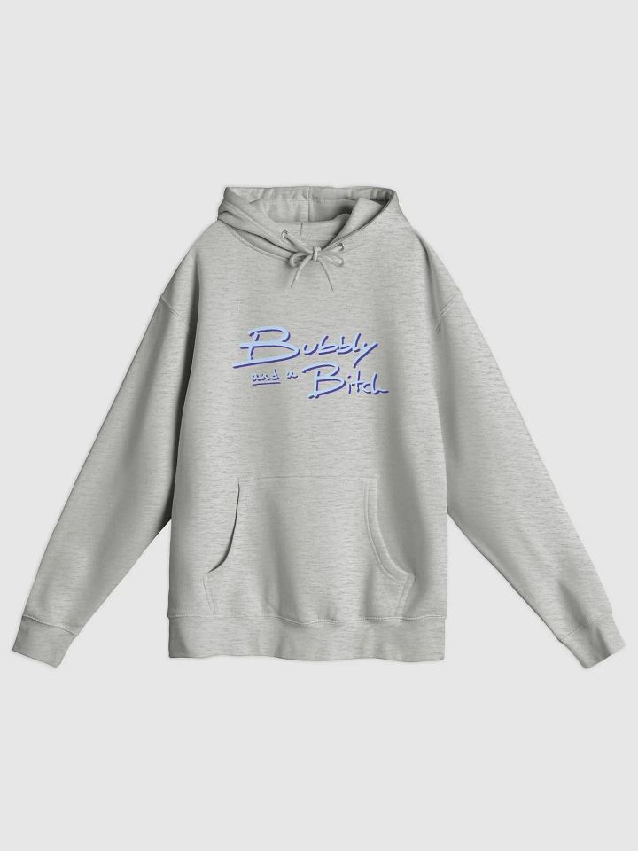 Bubbly and a B*tch (blue and purple shadow design) printed premium pullover hoodie product image (7)