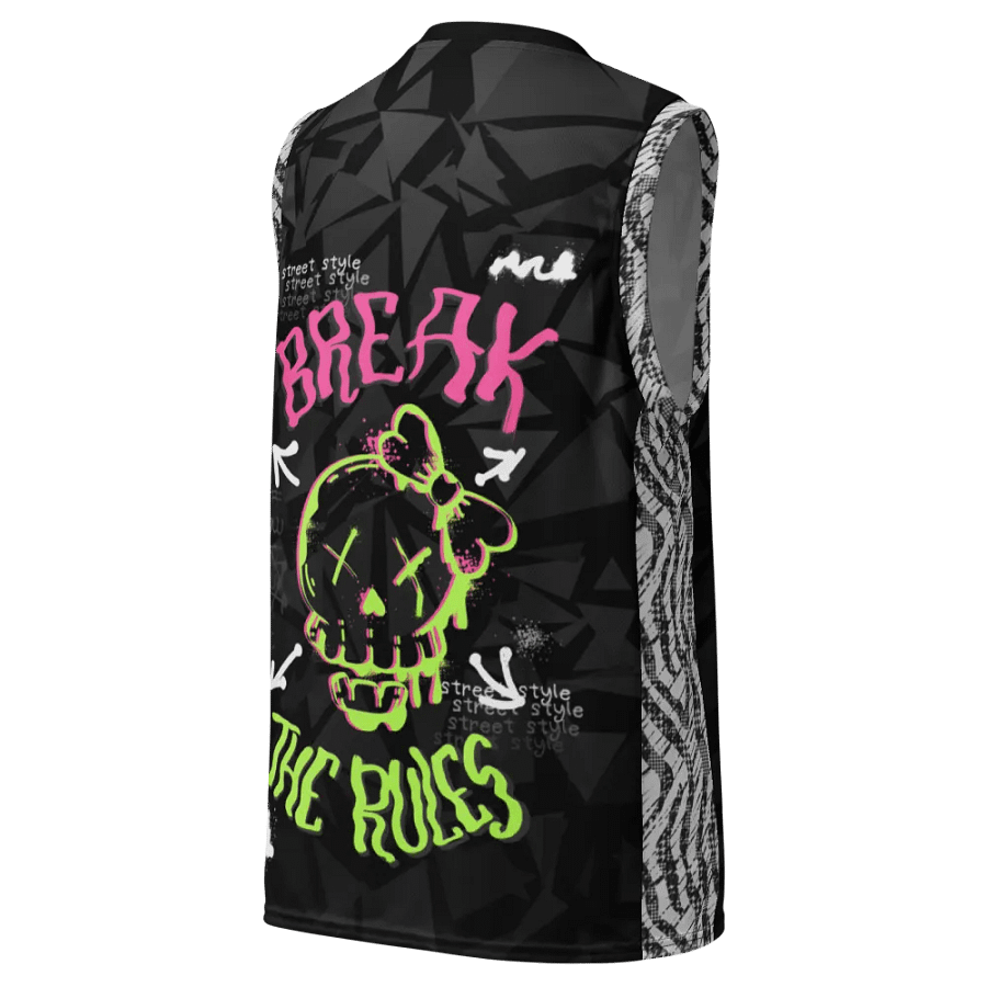 Break the rules | Recycled Unisex Basketball Jersey product image (5)