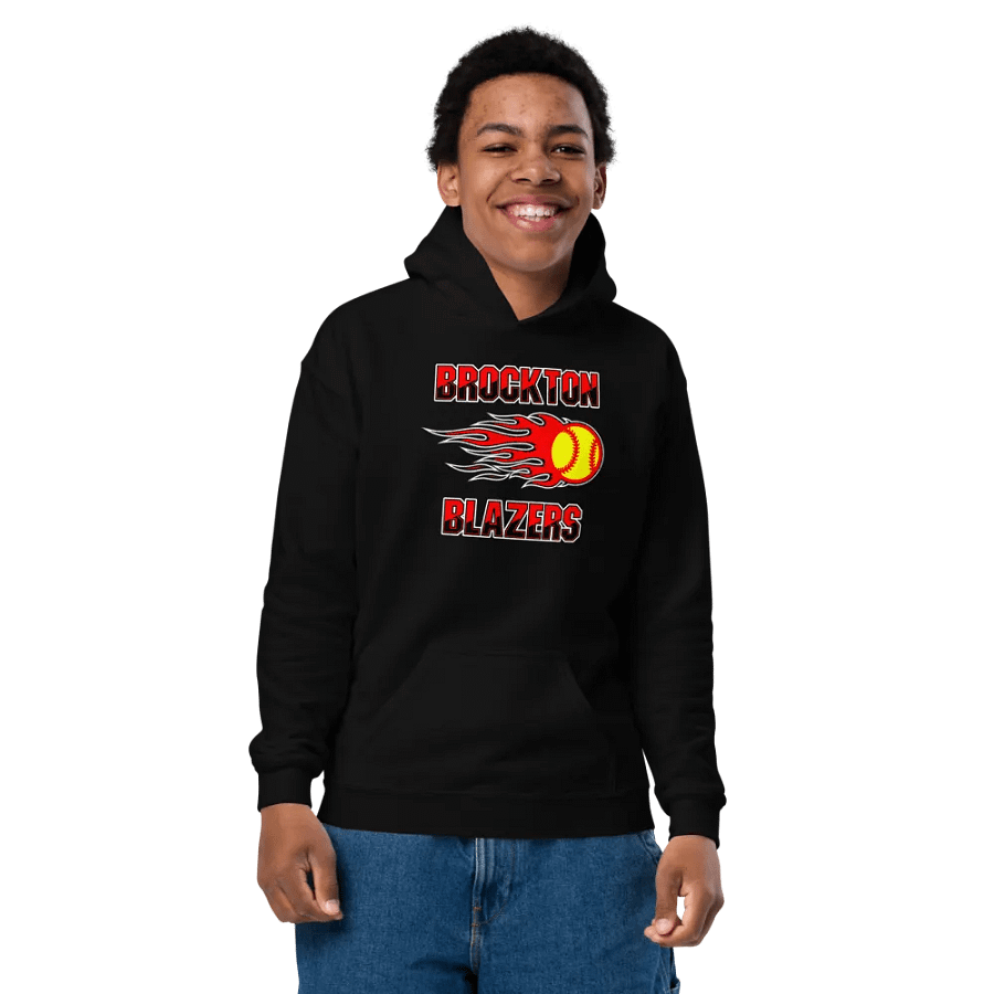 Youth Brockton Blazers Logo Hoodie - Black product image (4)